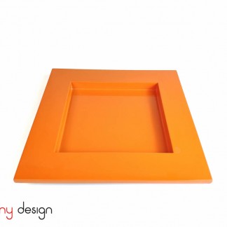 Square tray with plain orange/ M 29cm